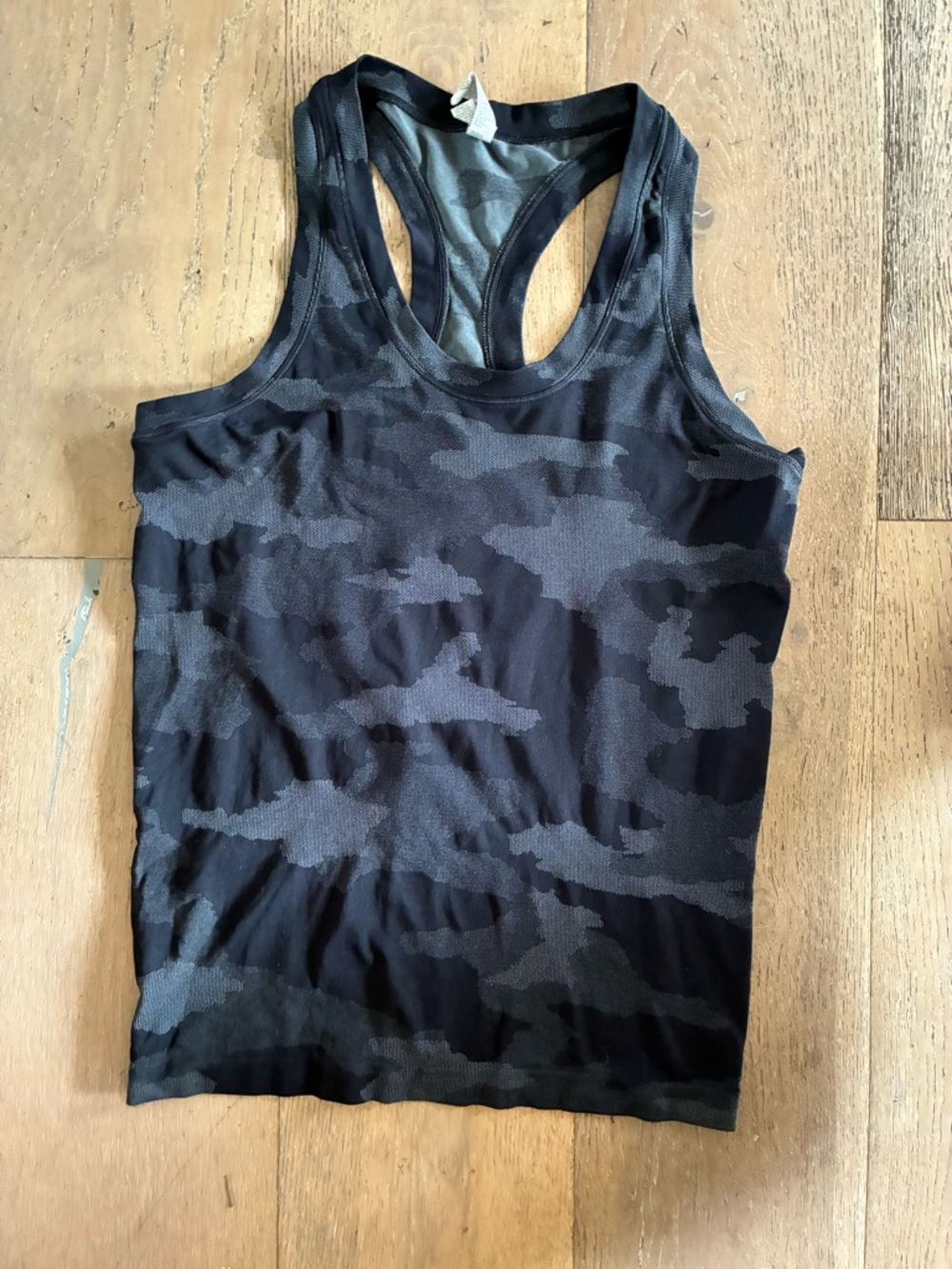 Athleta Dark Gray & Black Camo Racerback Tank